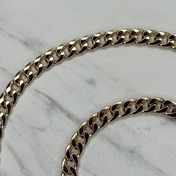 Gold Tone Flat Chain Link Purse Handbag Replacement Strap 47" ✨ - Picture 7 of 12